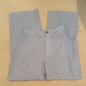 Princess Polly Blue & White Gingham Straight Leg Pants